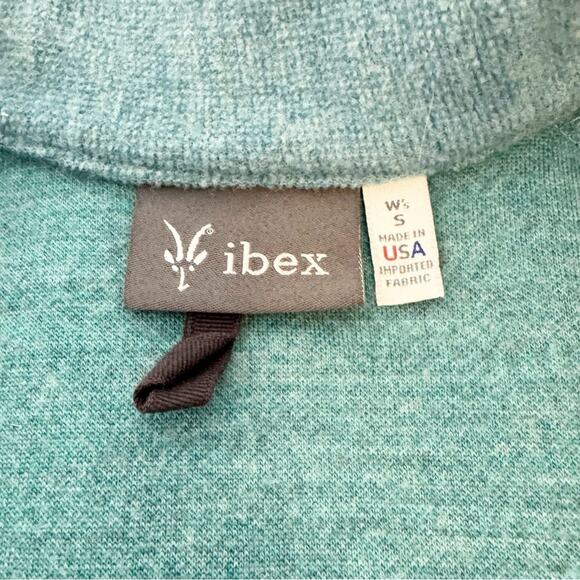 Ibex Back Bay Tunic Bucle Merino Wool Turquoise Size S - Picture 7 of 9